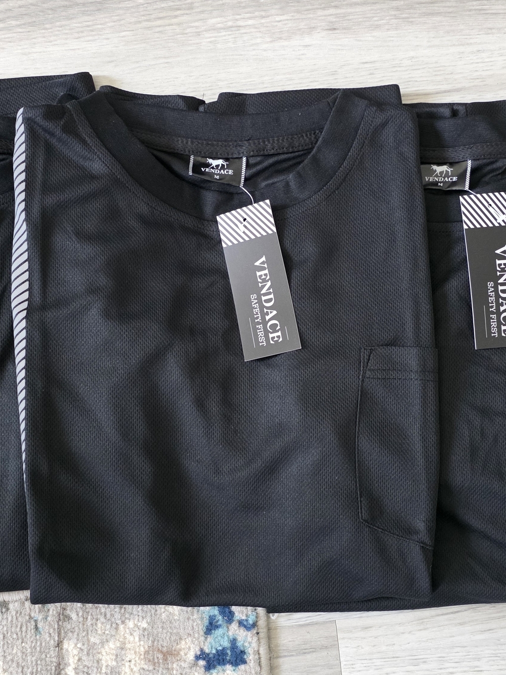 NWT Vendace Safety First Black Reflective Pocket Work Shirt Bundle Men’s M